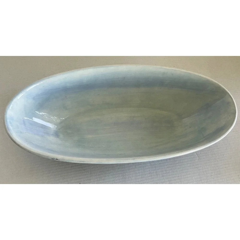 Sakura Nantucket Shoreline Oval Serving Bowl Sailboat Lighthouse Coastal‎ 12.5in